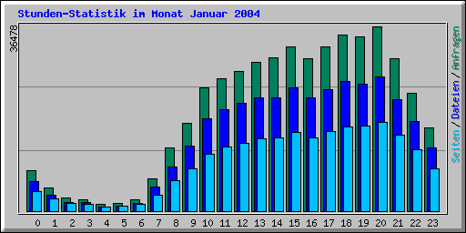 Stunden-Statistik im Monat Januar 2004